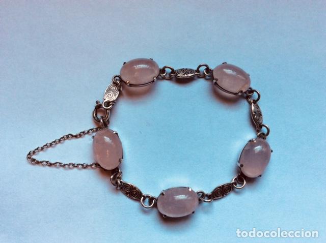 Joyeria: PULSERA PLATA DE LEY. GEMAS NATURALES CUARZO ROSA. - Foto 1
