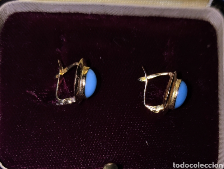 Joyeria: Bonitos pendientes oro y turquesas. - Foto 2