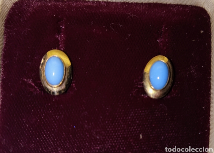 Joyeria: Bonitos pendientes oro y turquesas. - Foto 3