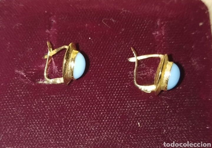 Joyeria: Bonitos pendientes oro y turquesas. - Foto 4