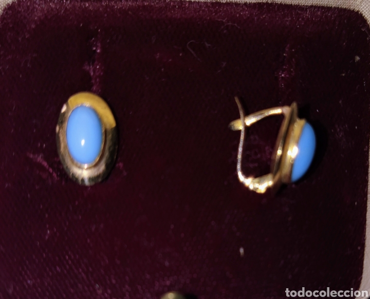 Joyeria: Bonitos pendientes oro y turquesas. - Foto 5