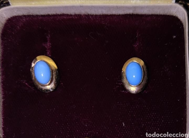Joyeria: Bonitos pendientes oro y turquesas. - Foto 1