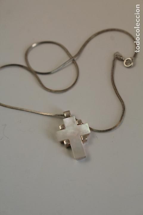 Joyeria: cruz y cadena de plata 925 y nacar - Foto 4