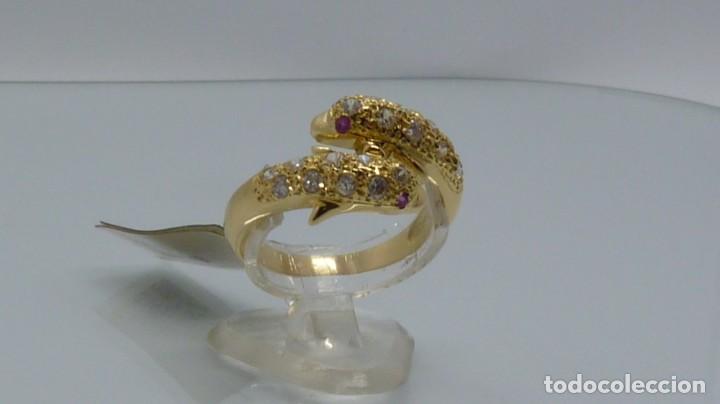 Joyeria: ANILLO DELF&Iacute;N CON CIRCONITAS Y RUBIES EN ORO DE 750MM. - Foto 5