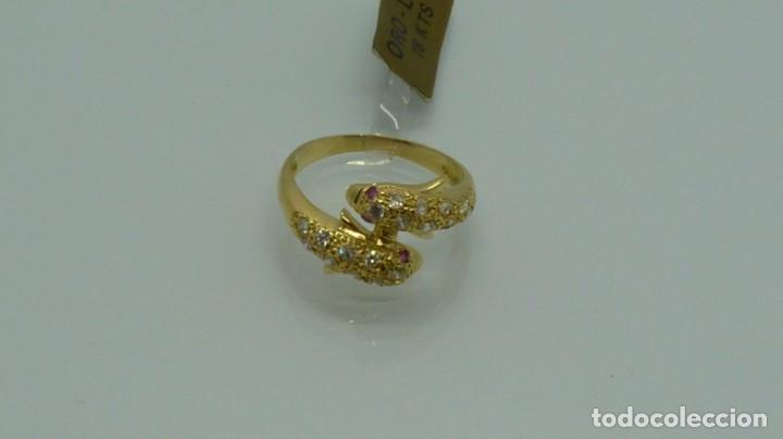 Joyeria: ANILLO DELF&Iacute;N CON CIRCONITAS Y RUBIES EN ORO DE 750MM. - Foto 6
