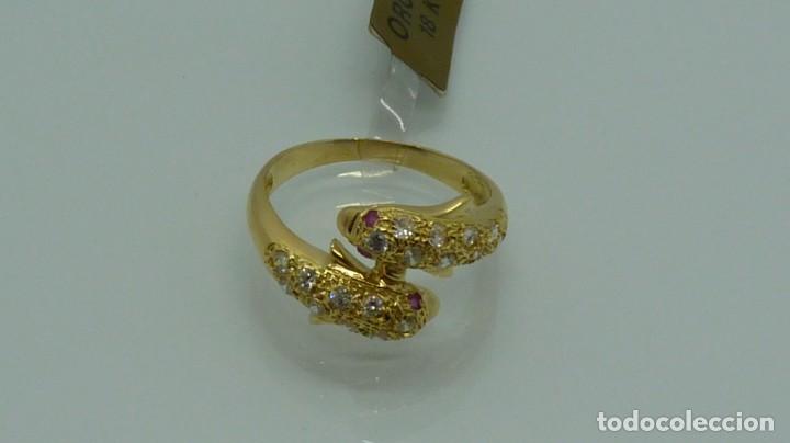 Joyeria: ANILLO DELF&Iacute;N CON CIRCONITAS Y RUBIES EN ORO DE 750MM. - Foto 7