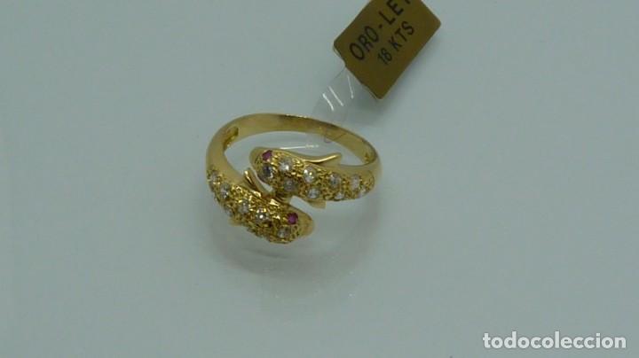 Joyeria: ANILLO DELF&Iacute;N CON CIRCONITAS Y RUBIES EN ORO DE 750MM. - Foto 8