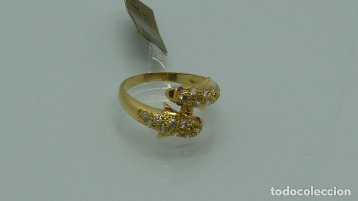 Joyeria: ANILLO DELF&Iacute;N CON CIRCONITAS Y RUBIES EN ORO DE 750MM. - Foto 9