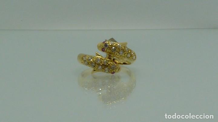 Joyeria: ANILLO DELF&Iacute;N CON CIRCONITAS Y RUBIES EN ORO DE 750MM. - Foto 10