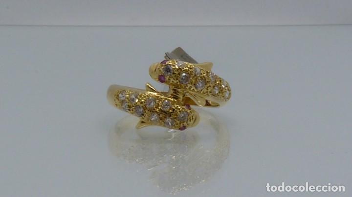 Joyeria: ANILLO DELF&Iacute;N CON CIRCONITAS Y RUBIES EN ORO DE 750MM. - Foto 11