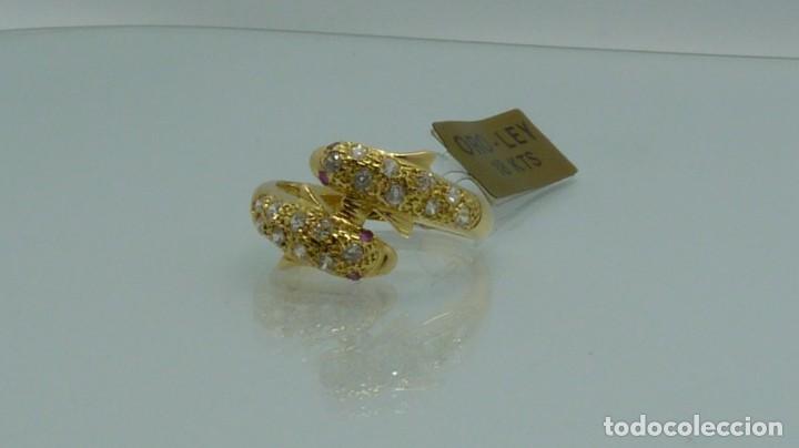 Joyeria: ANILLO DELF&Iacute;N CON CIRCONITAS Y RUBIES EN ORO DE 750MM. - Foto 12