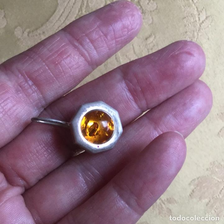 Joyeria: ANTIGUO COLGANTE DE &Aacute;MBAR Y PLATA, PENDIENTE - Foto 10