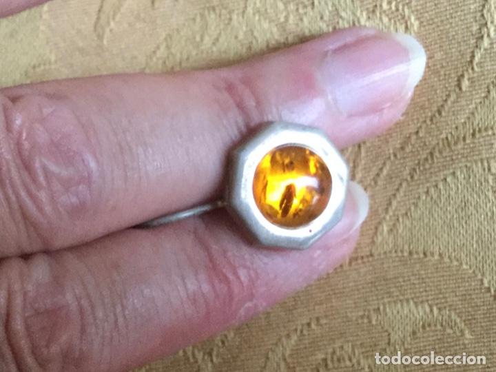 Joyeria: ANTIGUO COLGANTE DE &Aacute;MBAR Y PLATA, PENDIENTE - Foto 11
