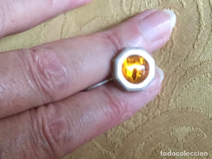 Joyeria: ANTIGUO COLGANTE DE &Aacute;MBAR Y PLATA, PENDIENTE - Foto 12