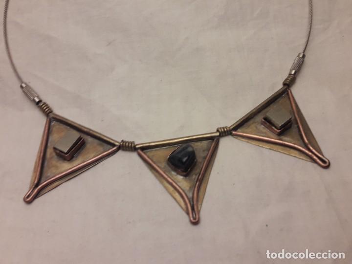 Joyeria: Bello collar de bronce cobre pirita y lapisl&aacute;zuli - Foto 1