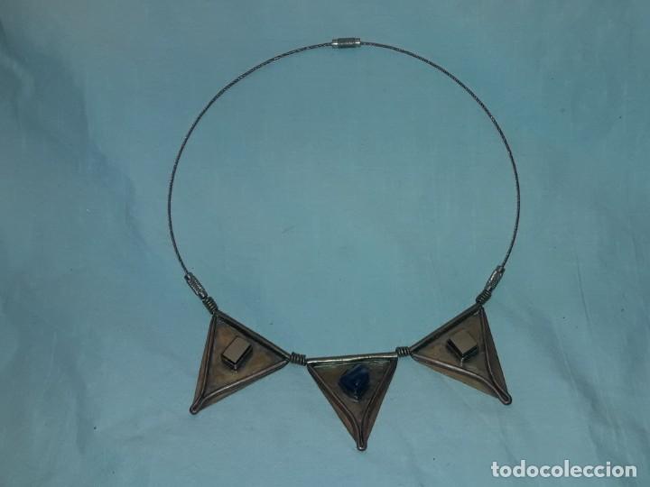 Joyeria: Bello collar de bronce cobre pirita y lapisl&aacute;zuli - Foto 3