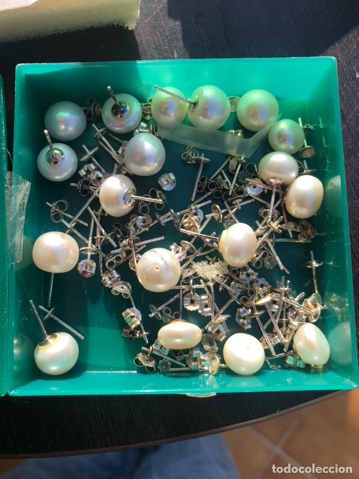 Joyeria: Lote de 60 juegos de pendientes de perlas y plata - Foto 13 - 200752543