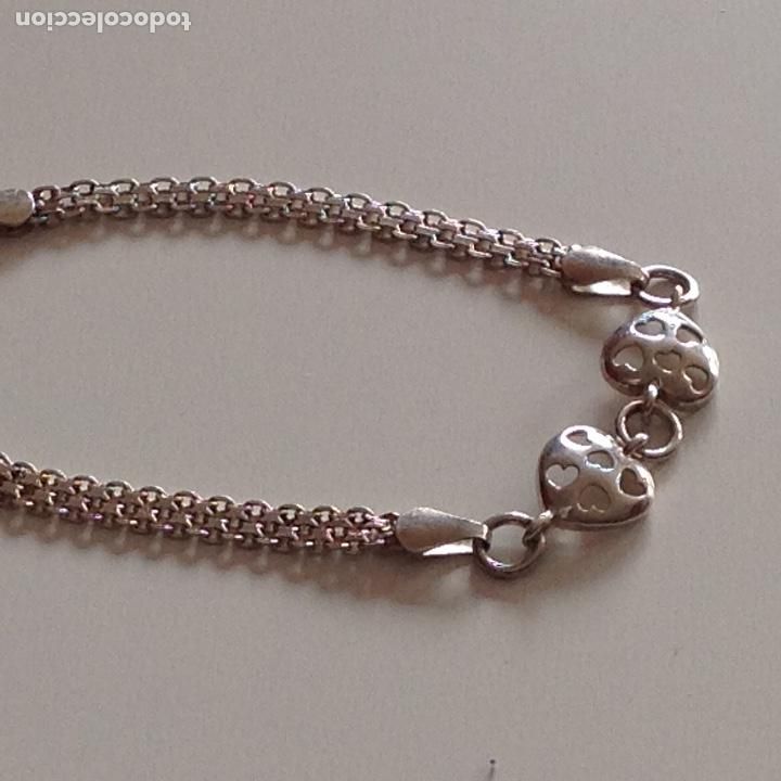 Joyeria: PULSERA DE PLATA CON DOS CORAZONES LABRADOS. CONTRASTADA. - Foto 6