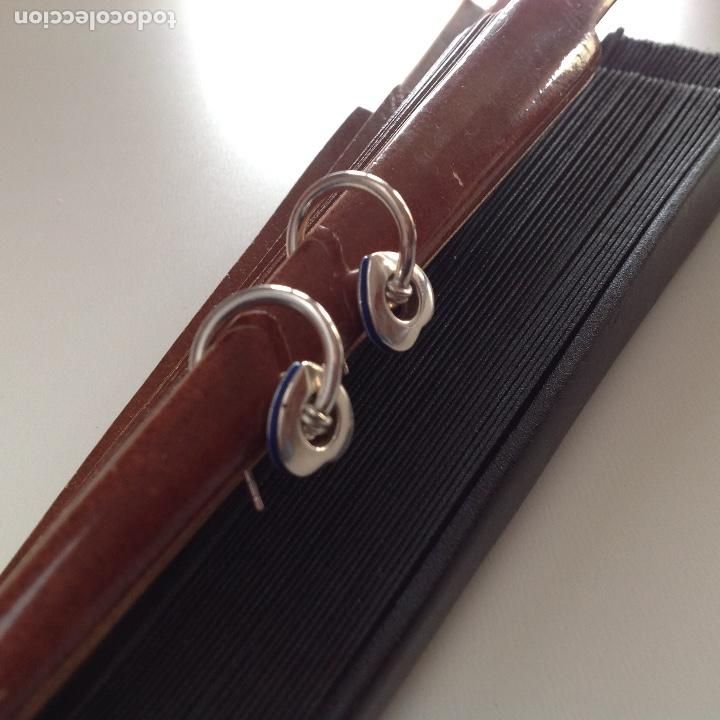 Joyeria: Pendientes de plata. Aritos con coraz&oacute;n. Esmalte azul - Foto 3
