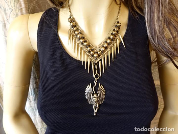Joyeria: COLLAR-GARGANTILLA DE ESFINGE-GATO EN BRONCE - Foto 6