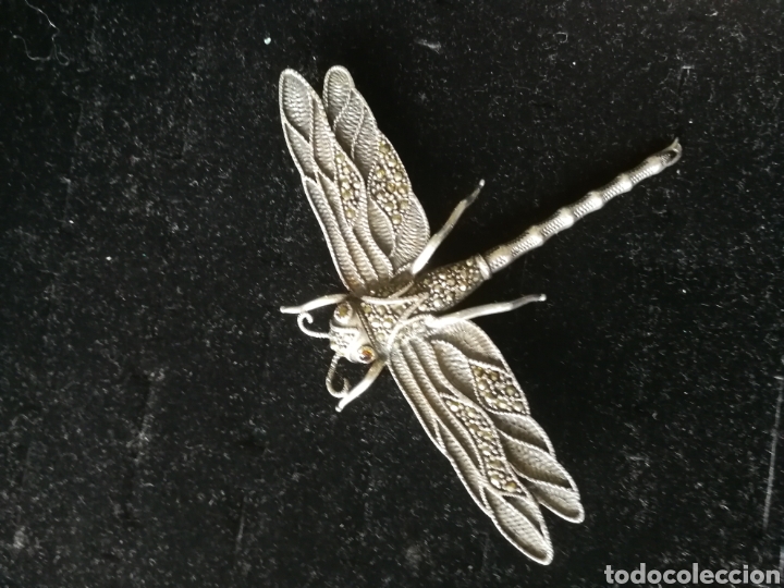 Joyeria: Broche de lib&eacute;lula. Plata y marquesitas - Foto 2