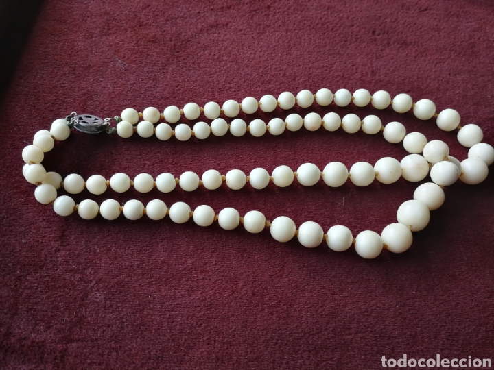 Joyeria: Collar coral dos vueltas. Broche plata - Foto 4