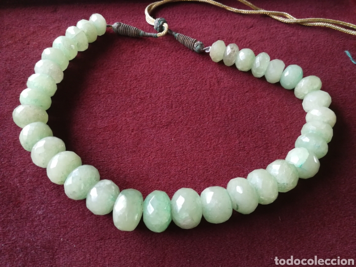 Joyeria: Collar bolas esmeraldas facetadas. Regulable - Foto 1
