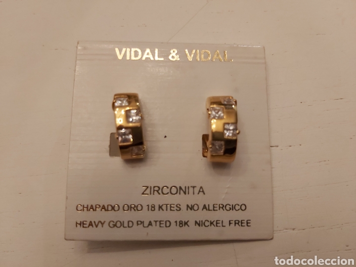 Joyeria: I PENDIENTES CHAPADOS EN ORO CON FORMA DE AROS. - Foto 2