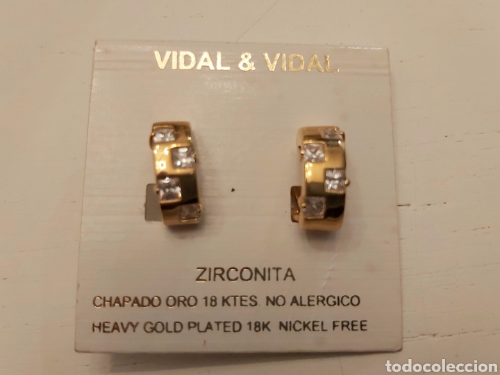 Joyeria: I PENDIENTES CHAPADOS EN ORO CON FORMA DE AROS. - Foto 3