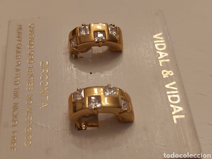 Joyeria: I PENDIENTES CHAPADOS EN ORO CON FORMA DE AROS. - Foto 5
