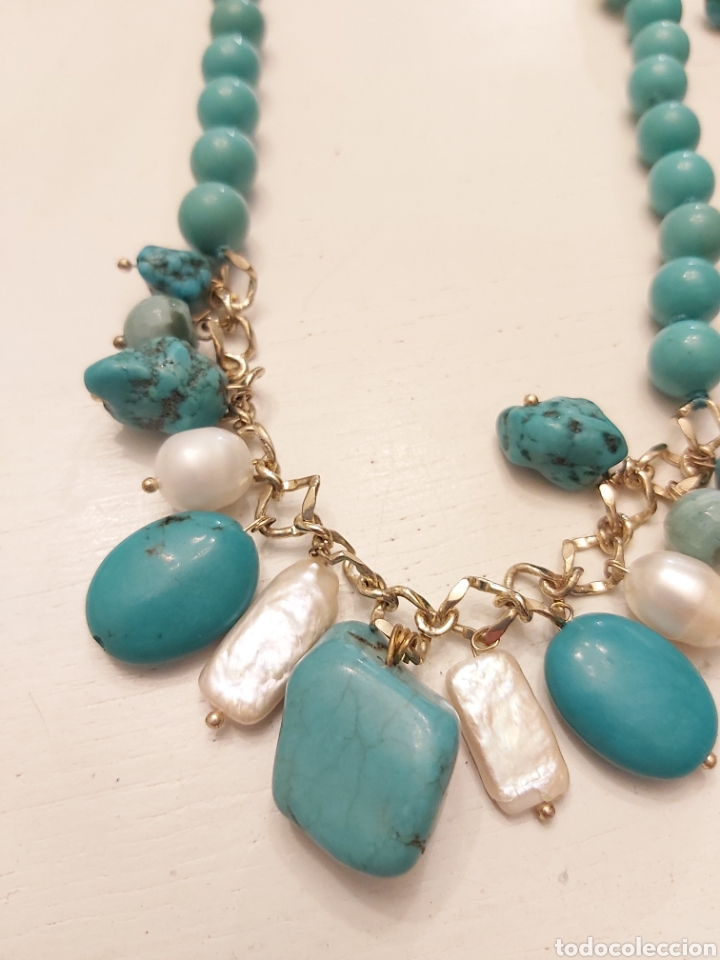 Joyeria: Conjunto de collar y pulsera de turquesas. - Foto 2