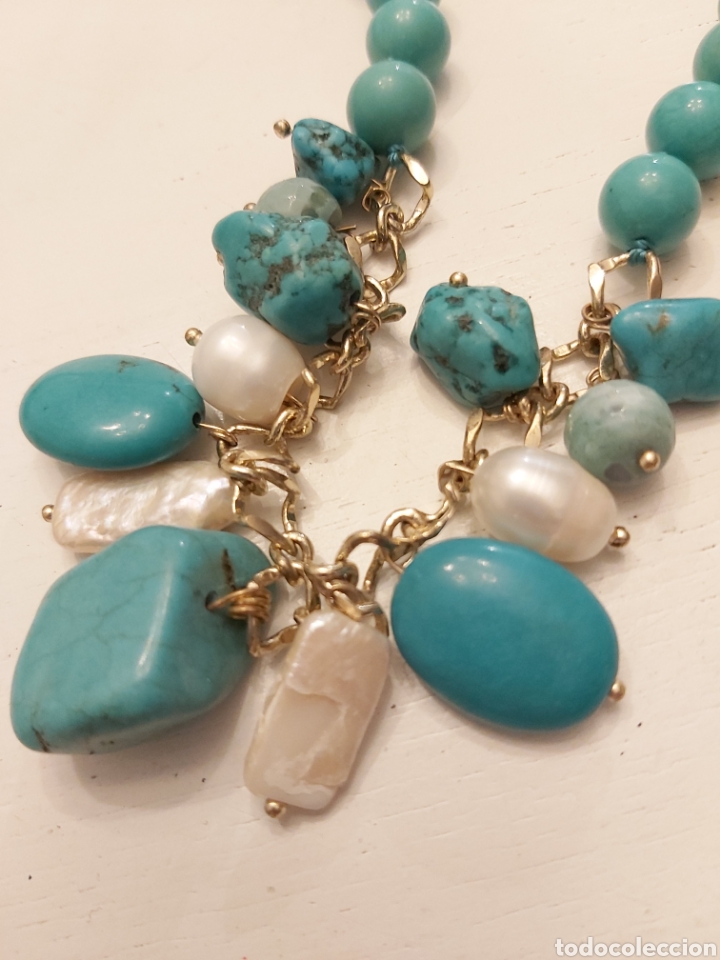 Joyeria: Conjunto de collar y pulsera de turquesas. - Foto 4