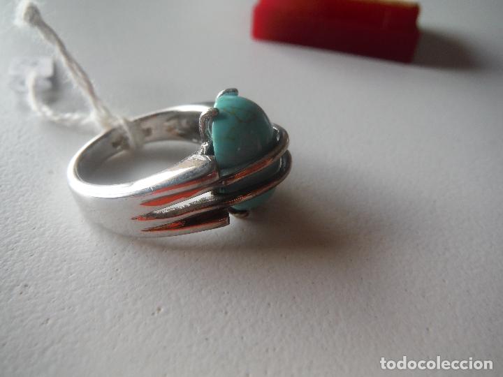 Joyeria: ANILLO DE PLATA DE LEY CON TURQUESA - Foto 4