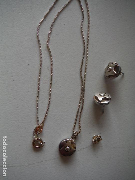 Joyeria: CONJUNTO DE PENDIENTES Y COLGANTE EN PLATA DE LEY - Foto 2