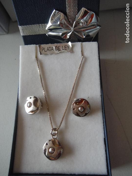 Joyeria: CONJUNTO DE PENDIENTES Y COLGANTE EN PLATA DE LEY - Foto 1