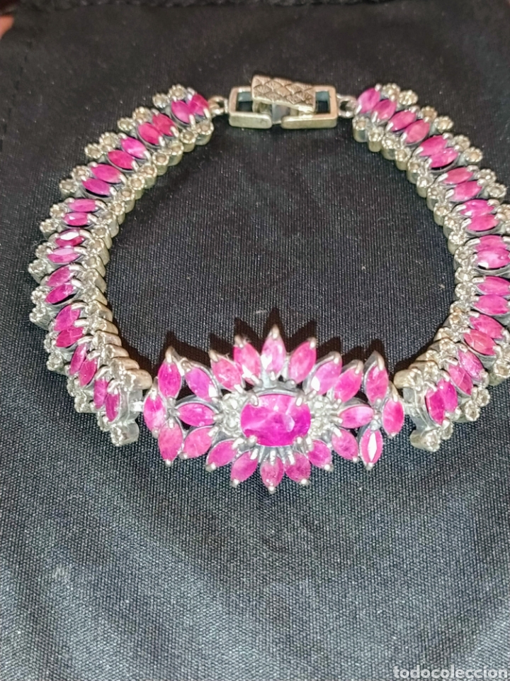 Joyeria: Bonita pulsera de plata y rub&iacute;es. - Foto 3