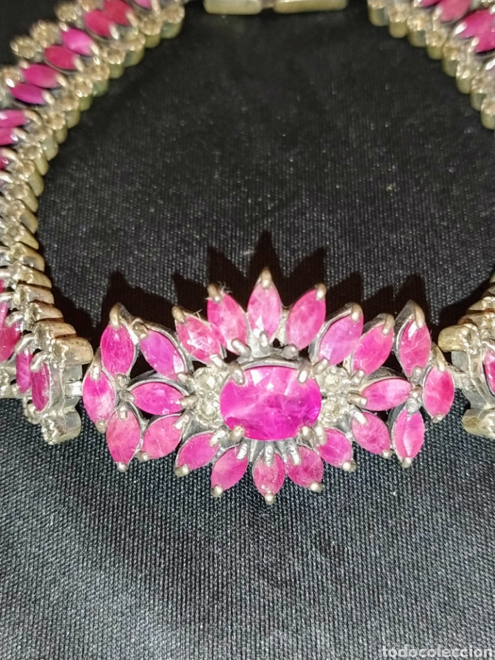 Joyeria: Bonita pulsera de plata y rub&iacute;es. - Foto 4