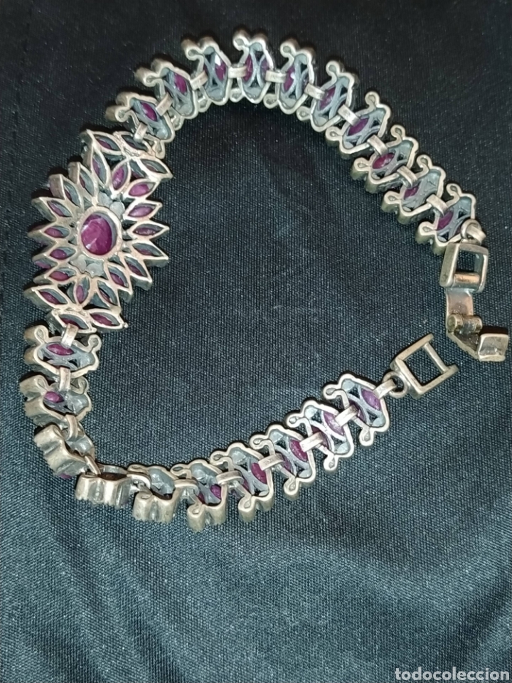 Joyeria: Bonita pulsera de plata y rub&iacute;es. - Foto 5