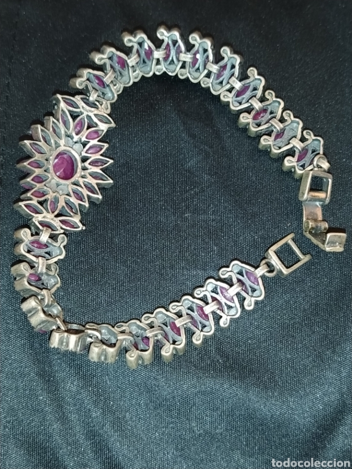 Joyeria: Bonita pulsera de plata y rub&iacute;es. - Foto 6