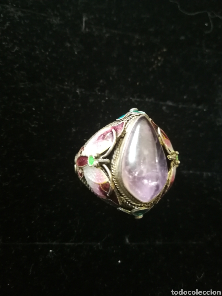 Joyeria: Sortija plata china, esmalte. Amatista - Foto 2