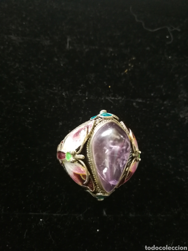 Joyeria: Sortija plata china, esmalte. Amatista - Foto 1