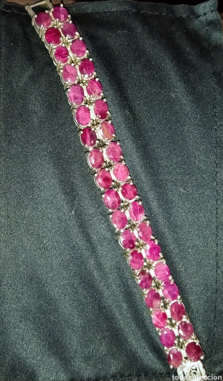 Joyeria: Bonita pulsera de rub&iacute;es y plata. - Foto 2