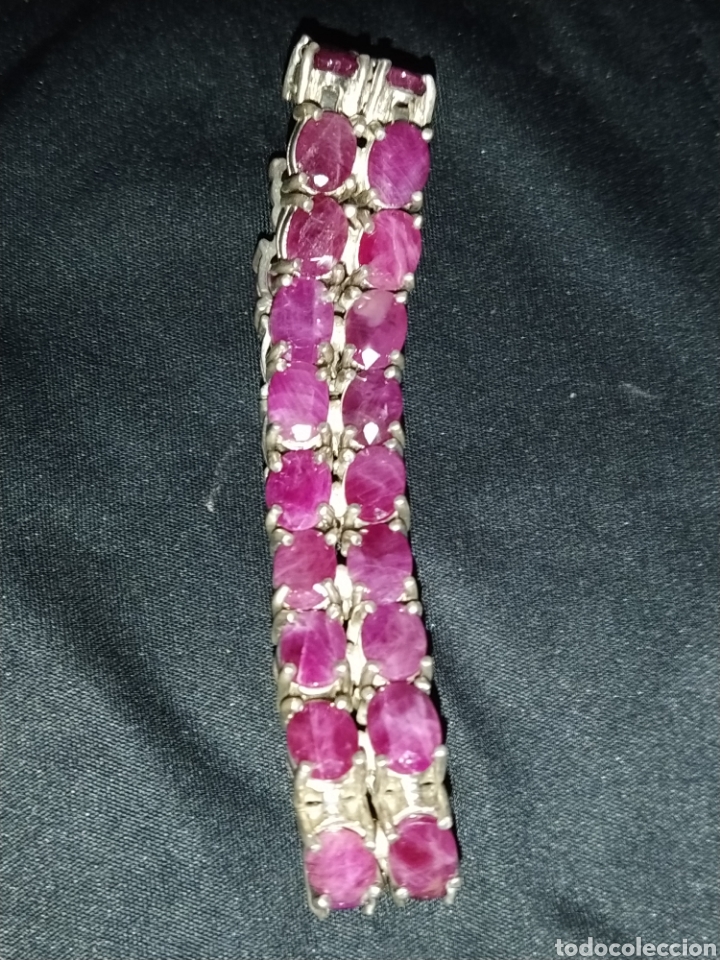 Joyeria: Bonita pulsera de rub&iacute;es y plata. - Foto 3