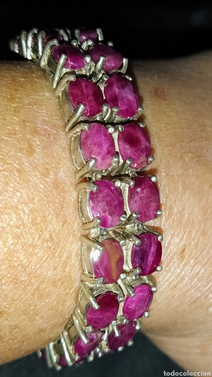 Joyeria: Bonita pulsera de rub&iacute;es y plata. - Foto 4