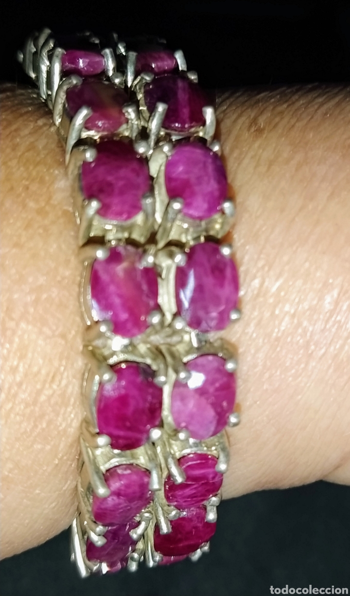 Joyeria: Bonita pulsera de rub&iacute;es y plata. - Foto 6