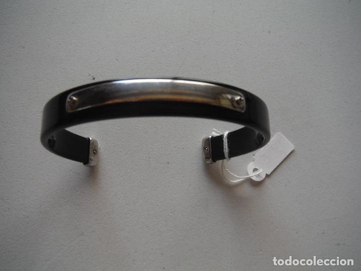 Joyeria: PULSERA BRAZALETE DE PLATA Y PASTA NEGRA - Foto 2