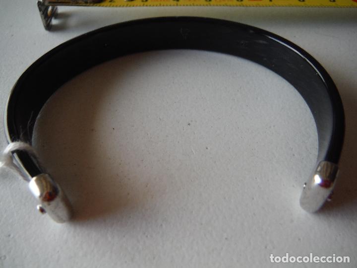 Joyeria: PULSERA BRAZALETE DE PLATA Y PASTA NEGRA - Foto 4