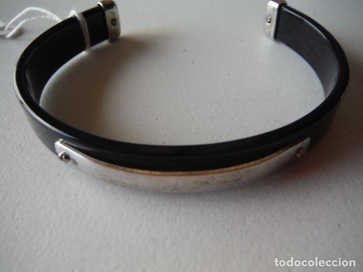 Joyeria: PULSERA BRAZALETE DE PLATA Y PASTA NEGRA - Foto 1