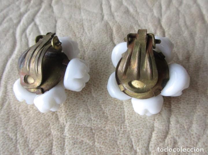 Joyeria: antiguos pendientes cristal de opalina - Foto 4