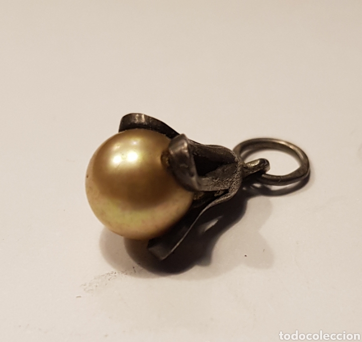 Joyeria: Antiguo colgante perla y plata. - Foto 1